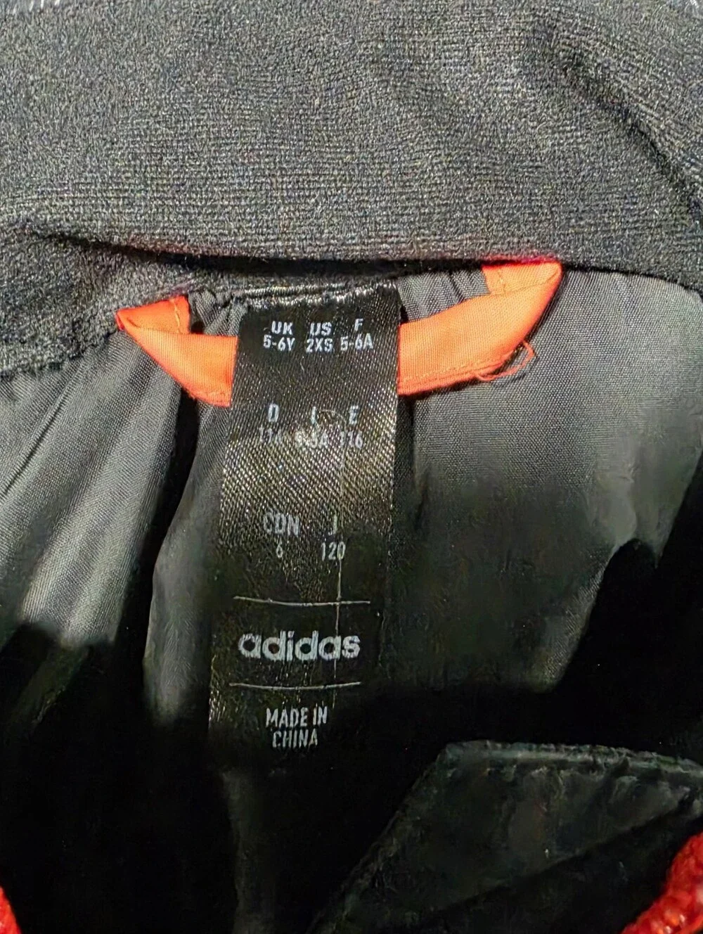 adidas Black Hooded Puffer Jacket with Red Accents